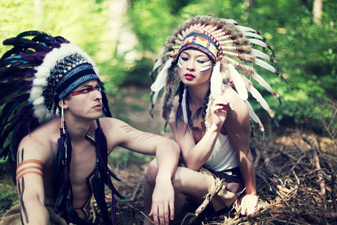 Indian Feather Hat wallpaper 480x320