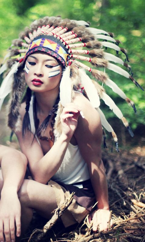 Indian Feather Hat wallpaper 480x800