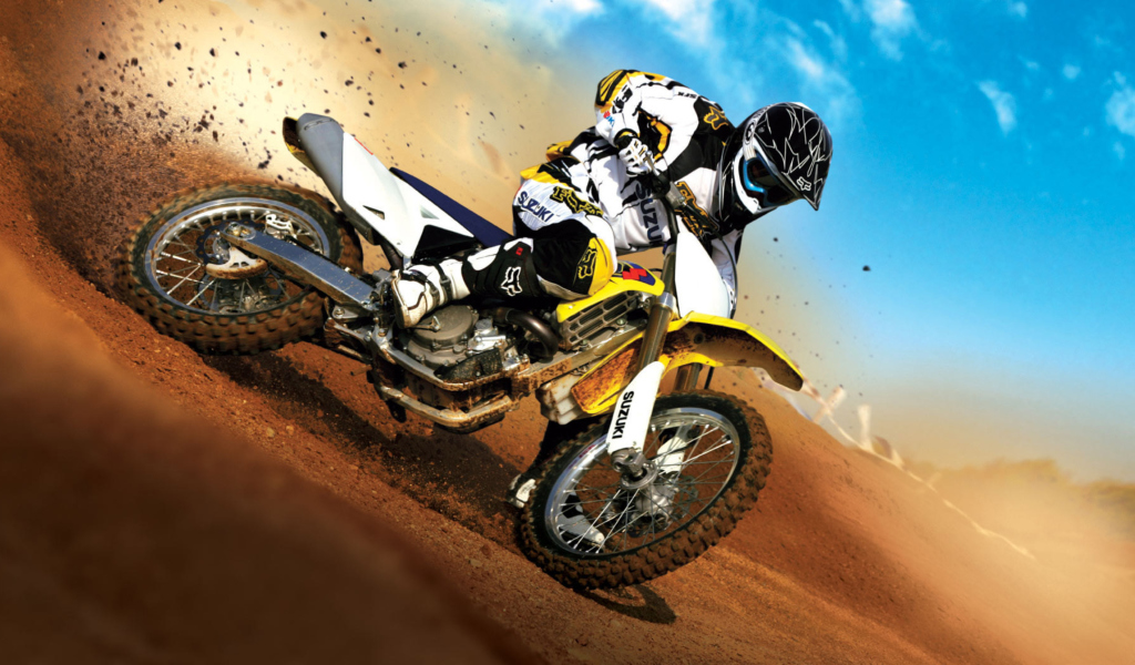 Fondo de pantalla Suzuki Motocross 1024x600