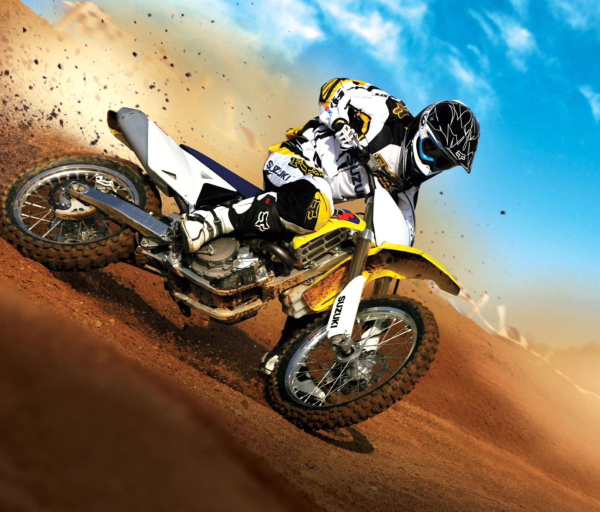 Fondo de pantalla Suzuki Motocross 1200x1024