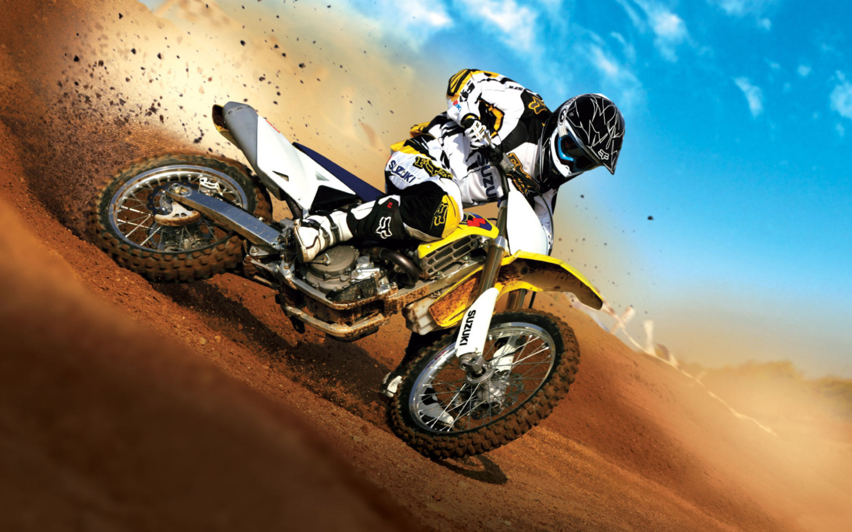 Fondo de pantalla Suzuki Motocross 1680x1050