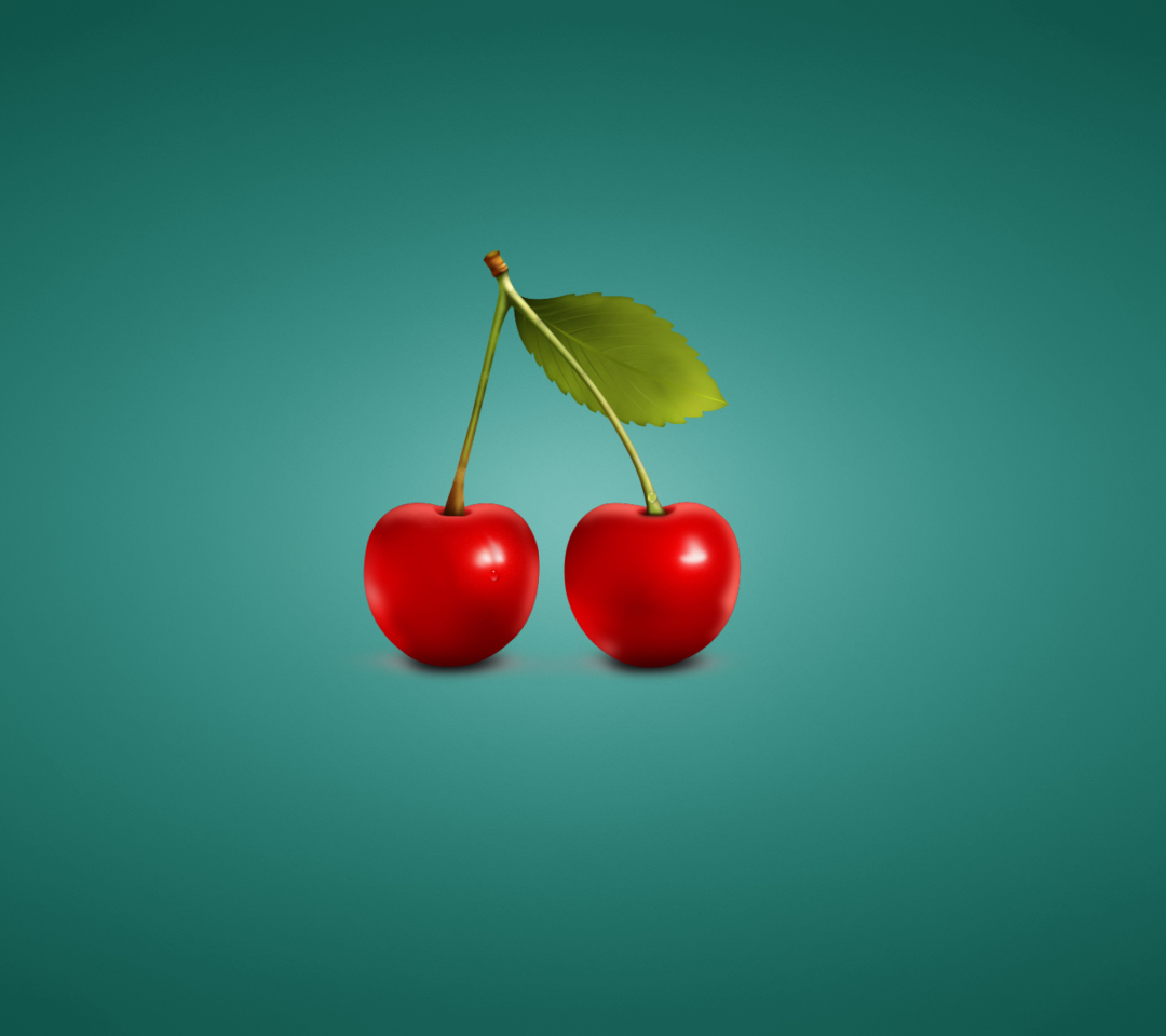 Обои Two Red Cherries 1080x960