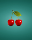 Das Two Red Cherries Wallpaper 128x160