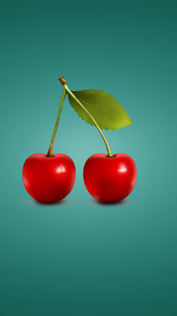 Das Two Red Cherries Wallpaper 360x640