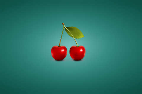 Two Red Cherries wallpaper 480x320