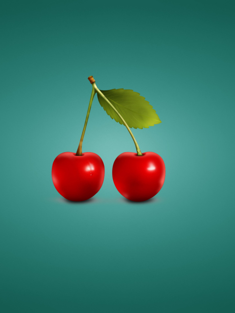 Das Two Red Cherries Wallpaper 480x640