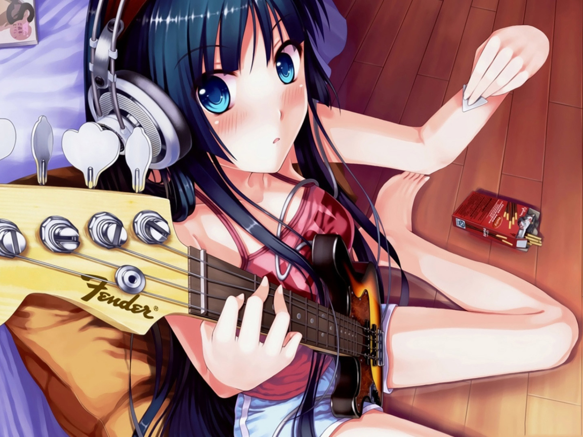 Sfondi Anime Girl With Guitar 1152x864