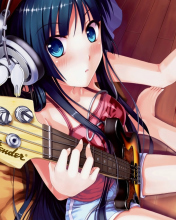 Das Anime Girl With Guitar Wallpaper 176x220