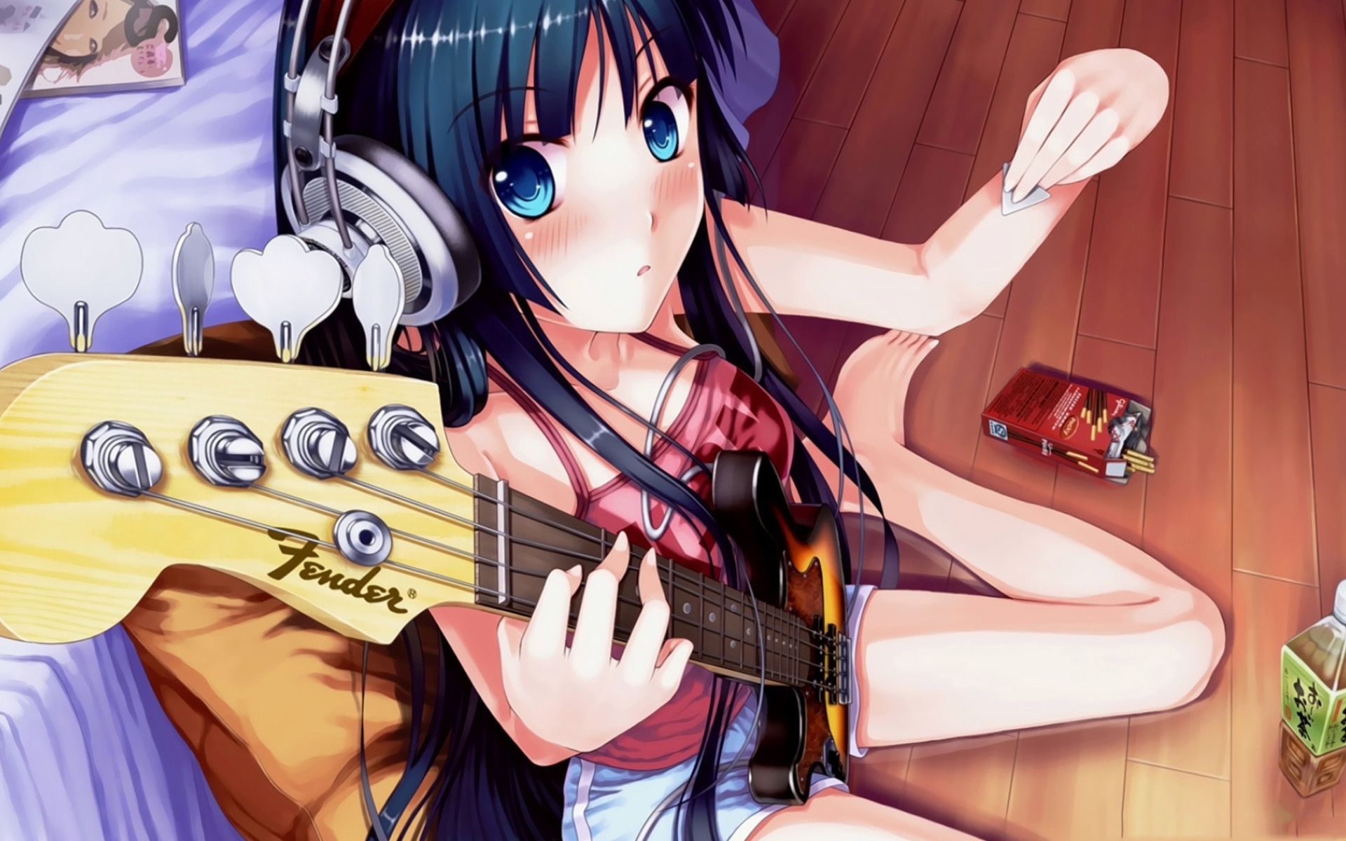 Das Anime Girl With Guitar Wallpaper 1920x1200