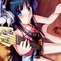 Anime Girl With Guitar screenshot #1 208x208