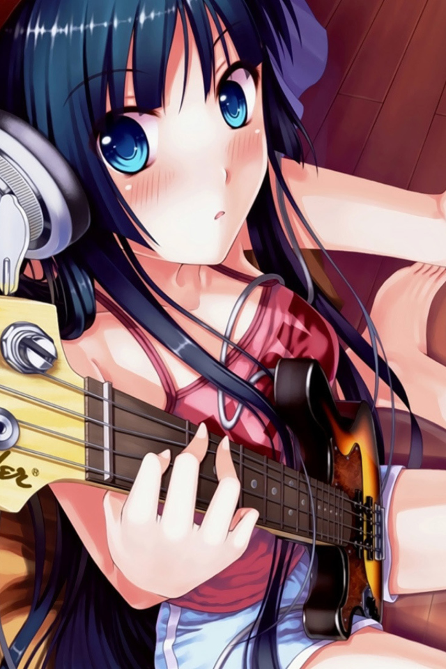 Sfondi Anime Girl With Guitar 640x960