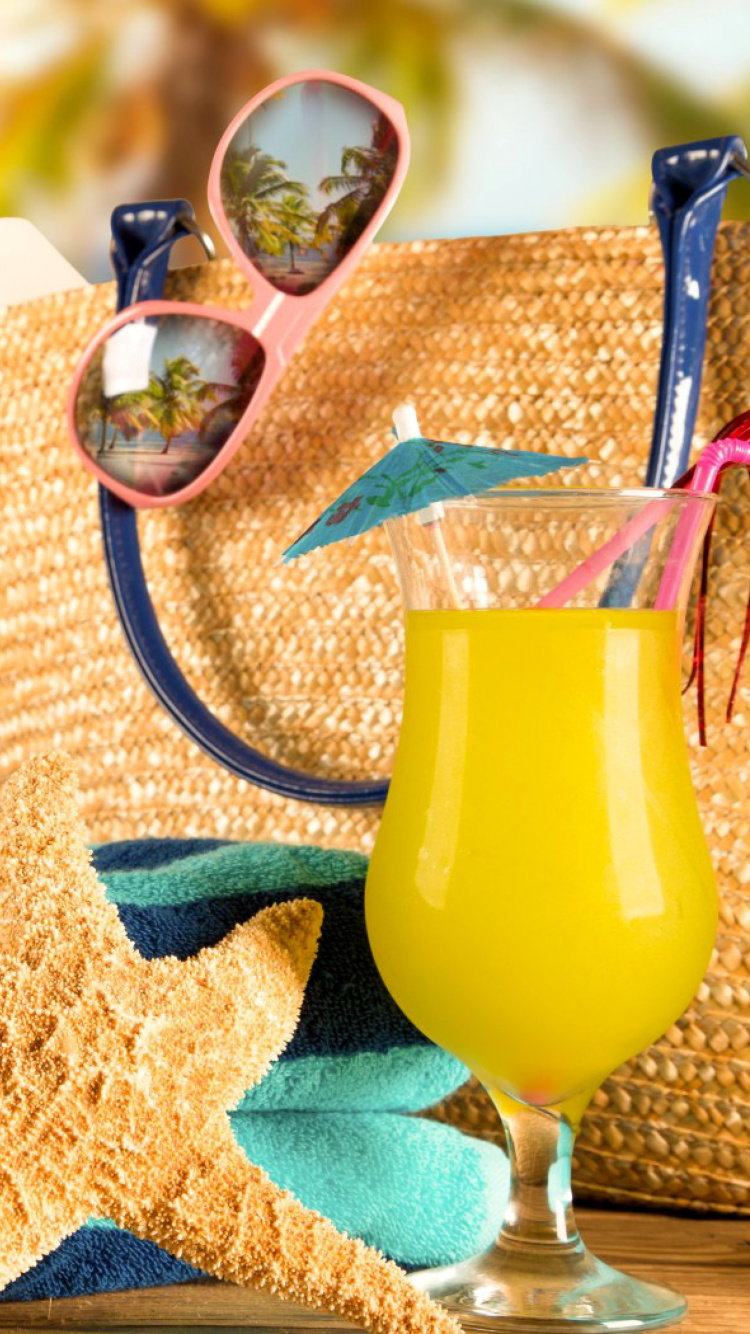 Accessories for beach holiday wallpaper 750x1334