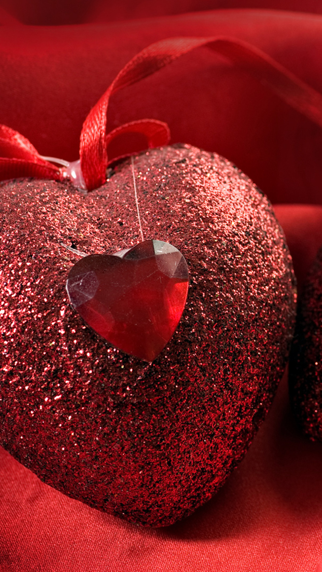 Das Hot Red Hearts Wallpaper 1080x1920