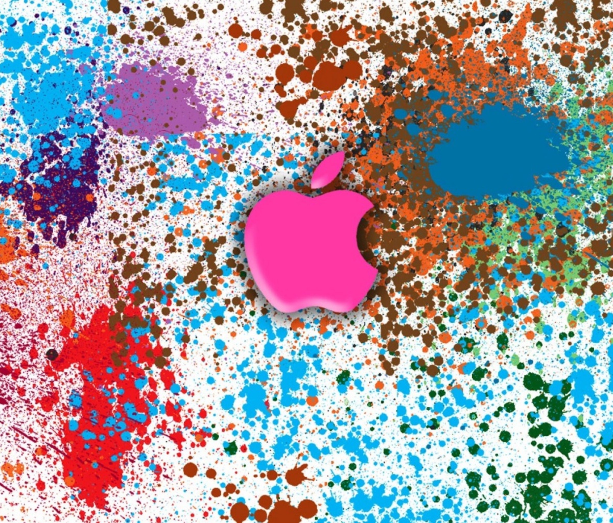 Fondo de pantalla Apple in splashing vivid colors HD 1200x1024