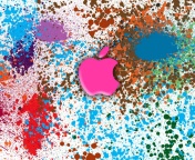Fondo de pantalla Apple in splashing vivid colors HD 176x144