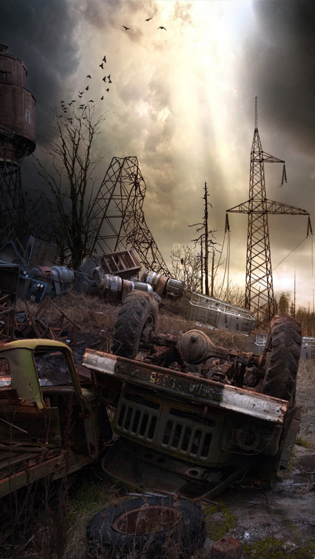 Breathtaking Post Apocalypse Artwork wallpaper 640x1136