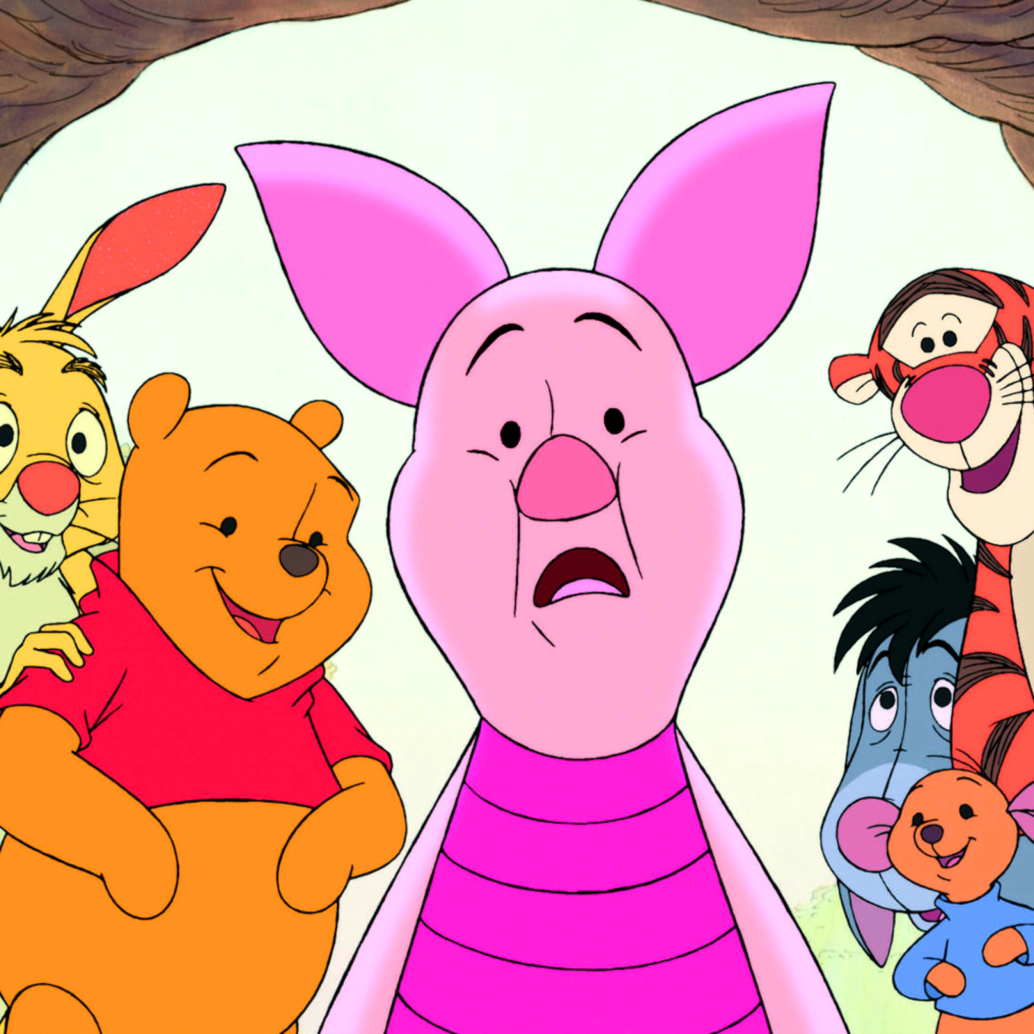 Обои Winnie the Pooh with Eeyore, Kanga & Roo, Tigger, Piglet 2048x2048