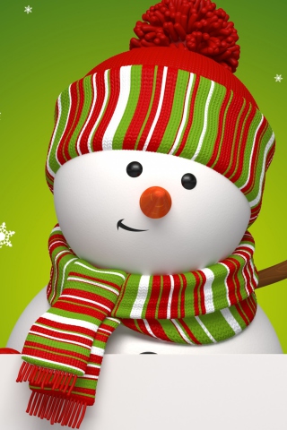 Fondo de pantalla Friendly Snowman 320x480