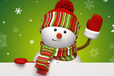 Fondo de pantalla Friendly Snowman 480x320