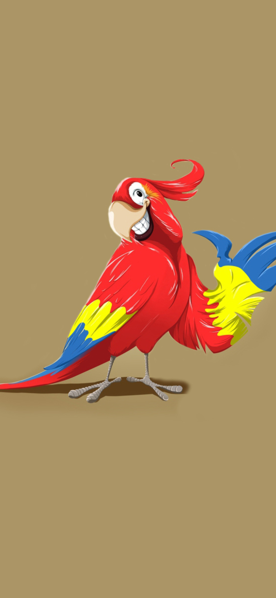 Funny Parrot Drawing wallpaper 1170x2532