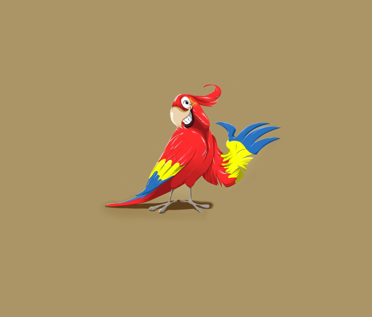 Обои Funny Parrot Drawing 1200x1024