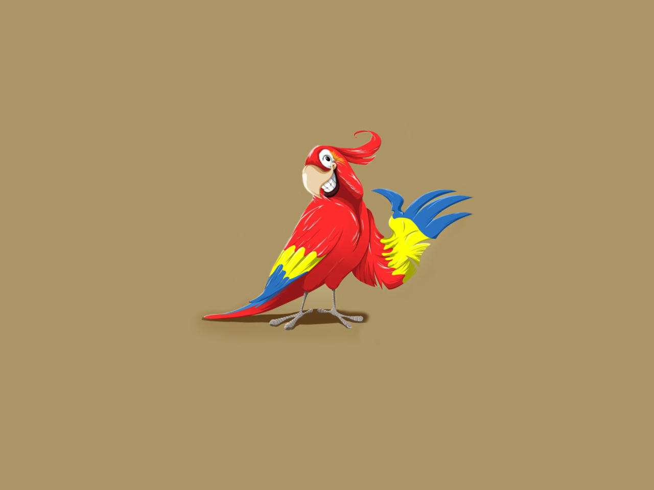 Das Funny Parrot Drawing Wallpaper 1280x960