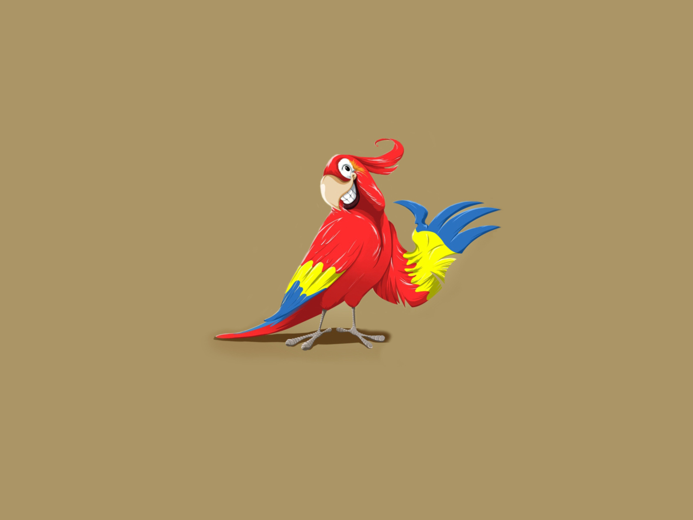 Das Funny Parrot Drawing Wallpaper 1400x1050