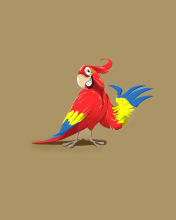 Funny Parrot Drawing wallpaper 176x220
