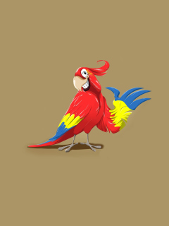 Das Funny Parrot Drawing Wallpaper 240x320