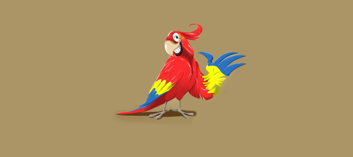 Обои Funny Parrot Drawing 720x320