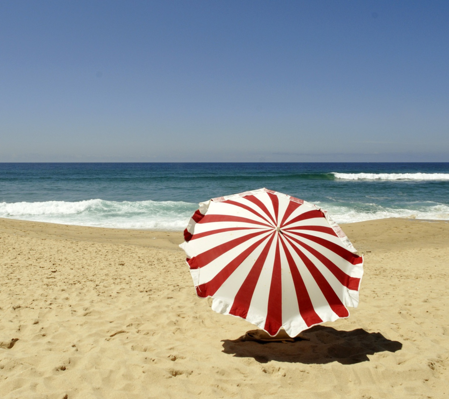Das Umbrella On The Beach Wallpaper 1440x1280