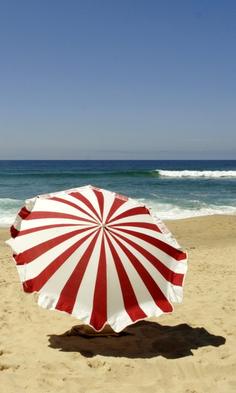Umbrella On The Beach wallpaper 480x800