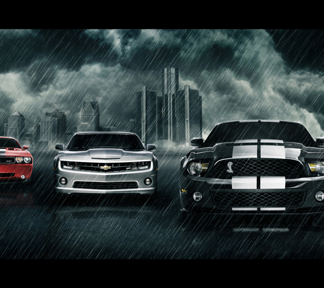Camaro Challenger and Mustang wallpaper 1080x960