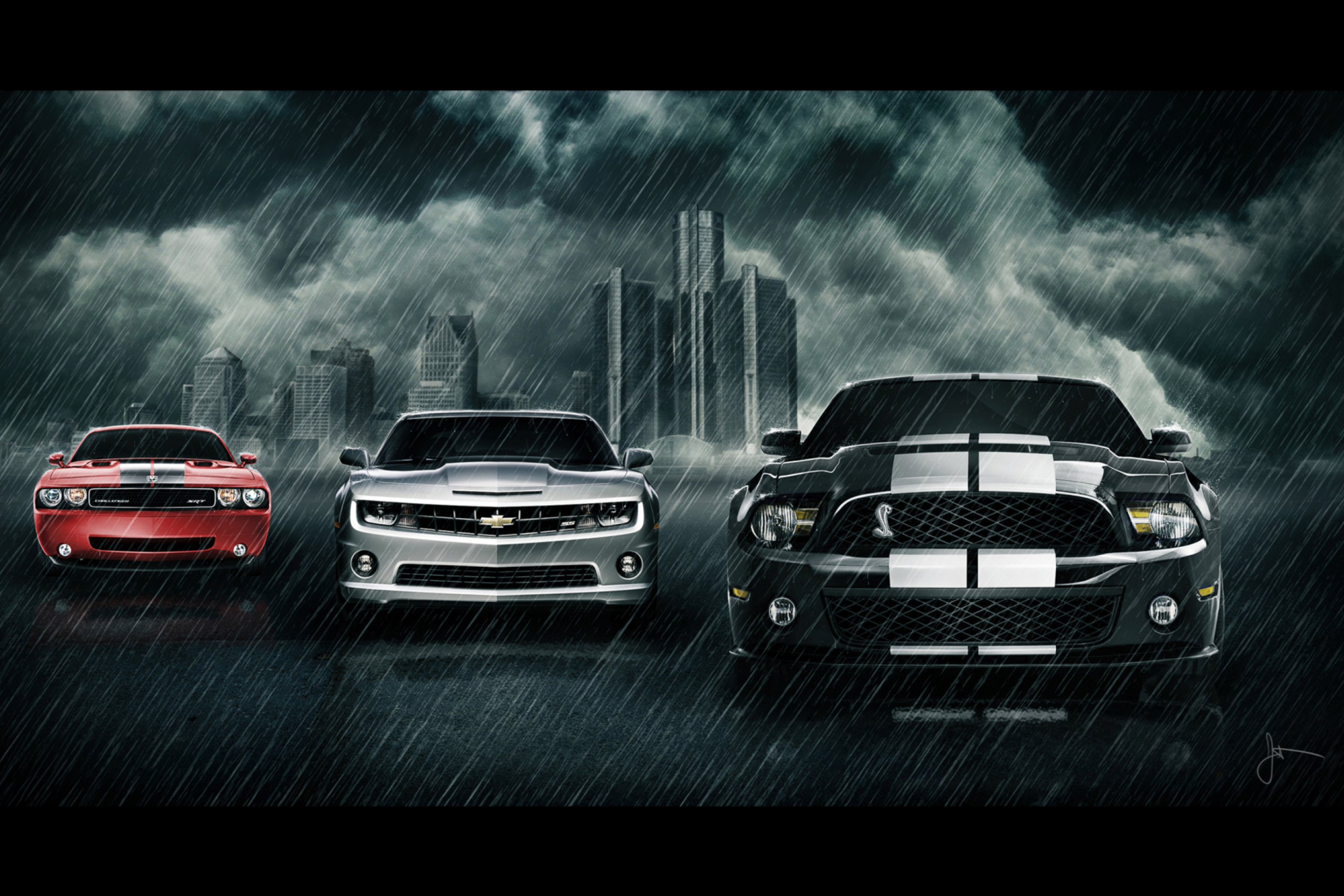 Screenshot №1 pro téma Camaro Challenger and Mustang 2880x1920