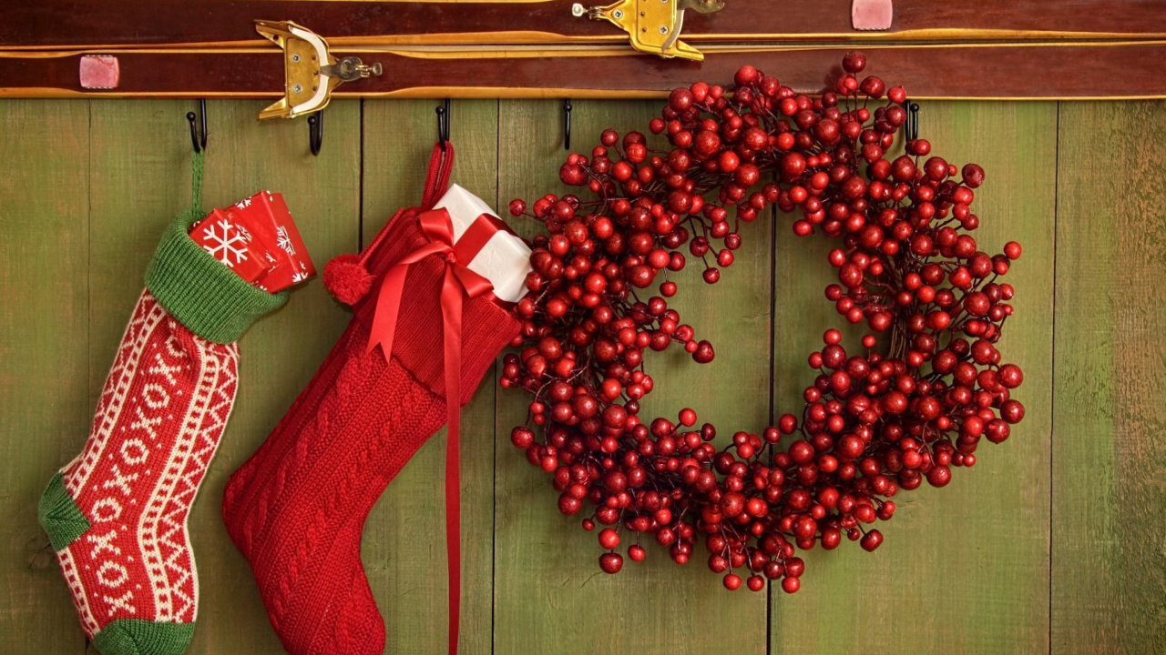 Merry Christmas Stockings wallpaper 1280x720