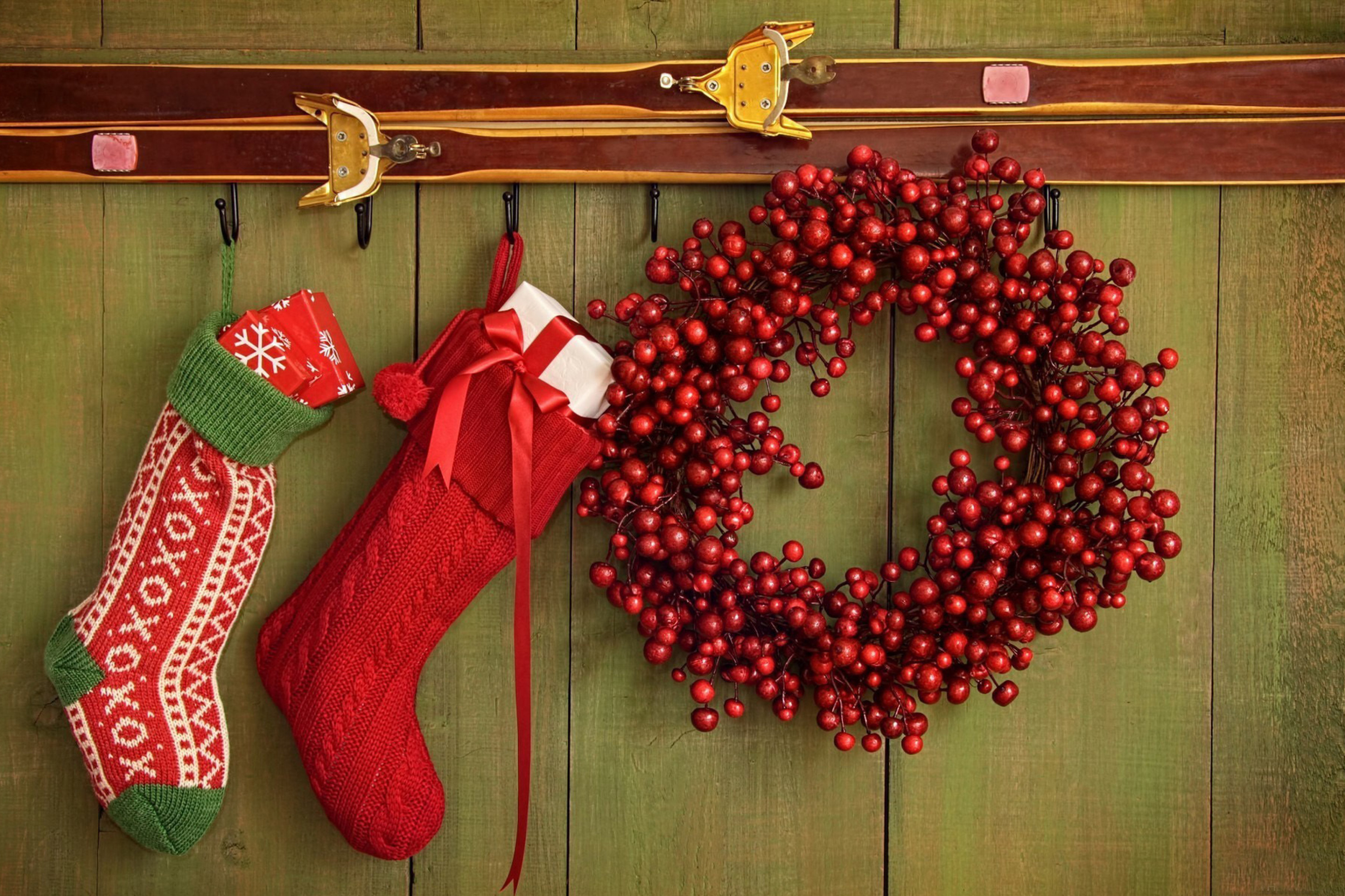 Merry Christmas Stockings wallpaper 2880x1920