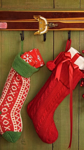 Das Merry Christmas Stockings Wallpaper 360x640