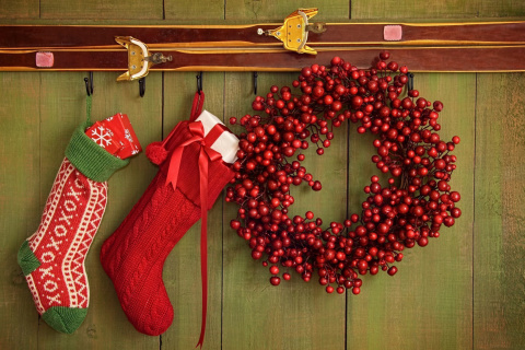 Merry Christmas Stockings wallpaper 480x320