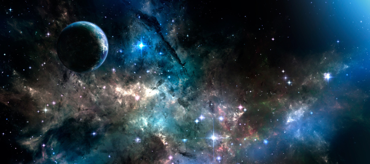 Deep Dark Space wallpaper 720x320