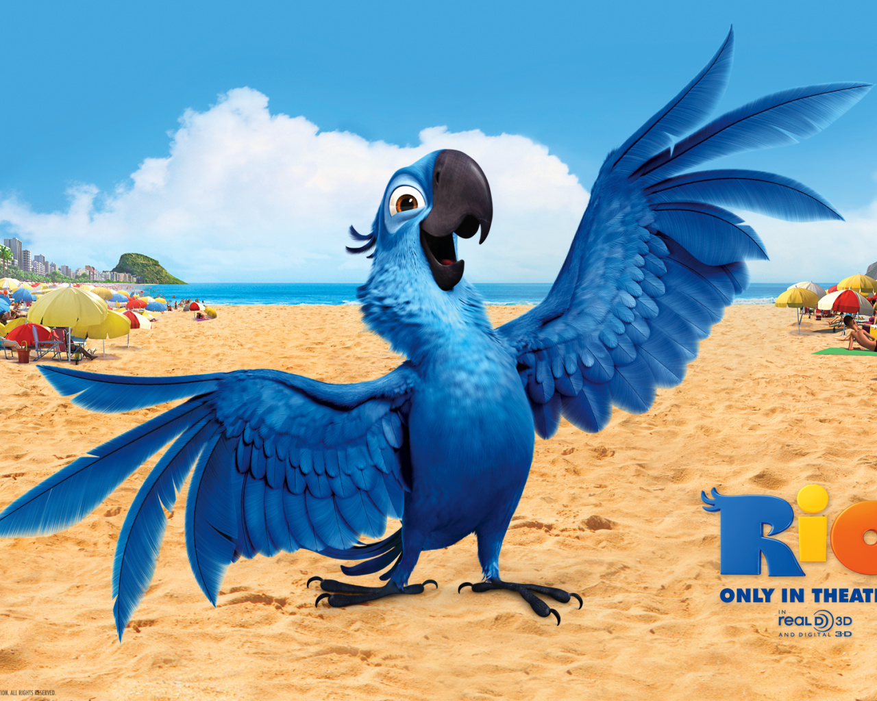 Das Rio, Blu Parrot Wallpaper 1280x1024