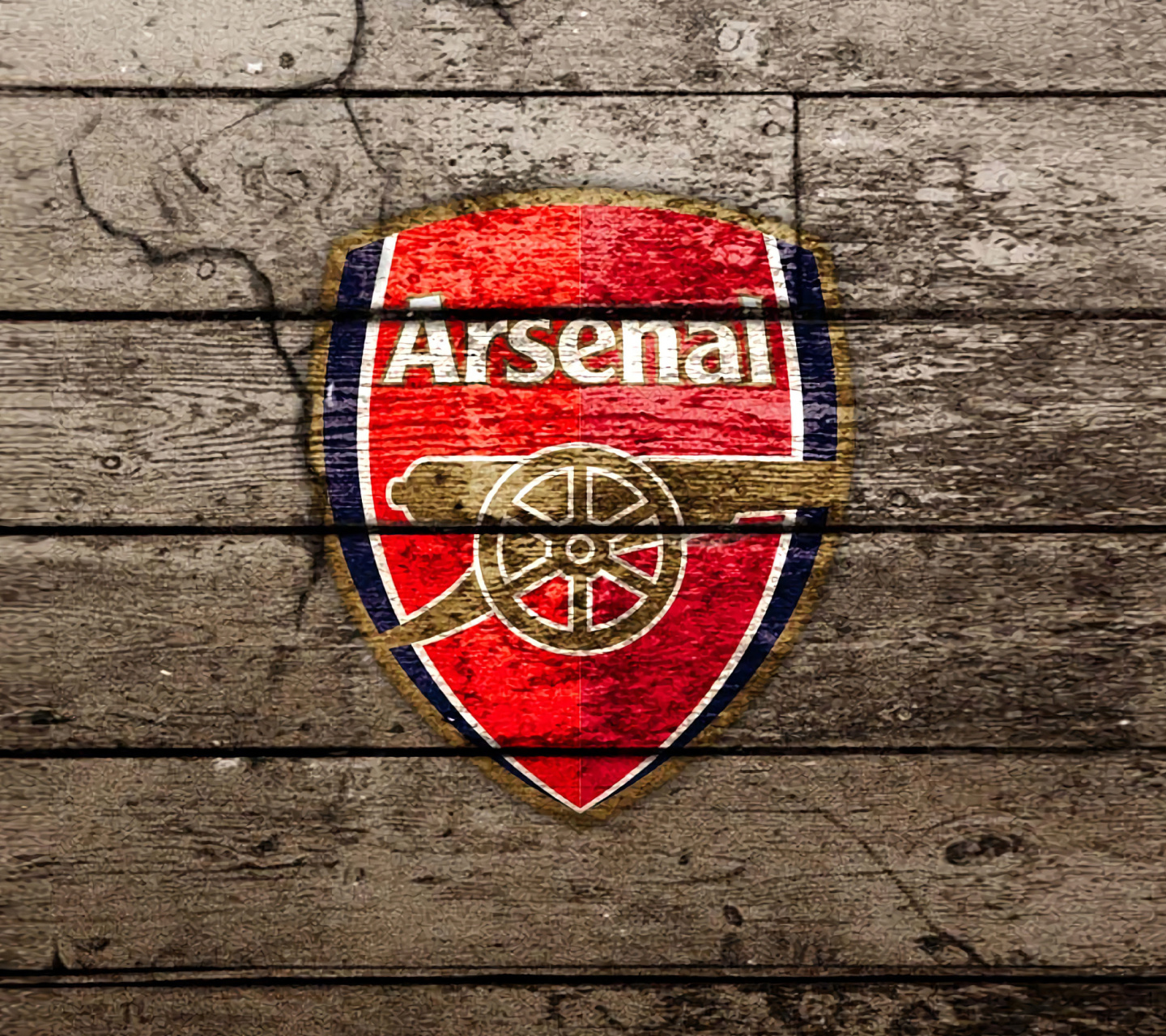 Обои Wooden Arsenal Badge 1440x1280