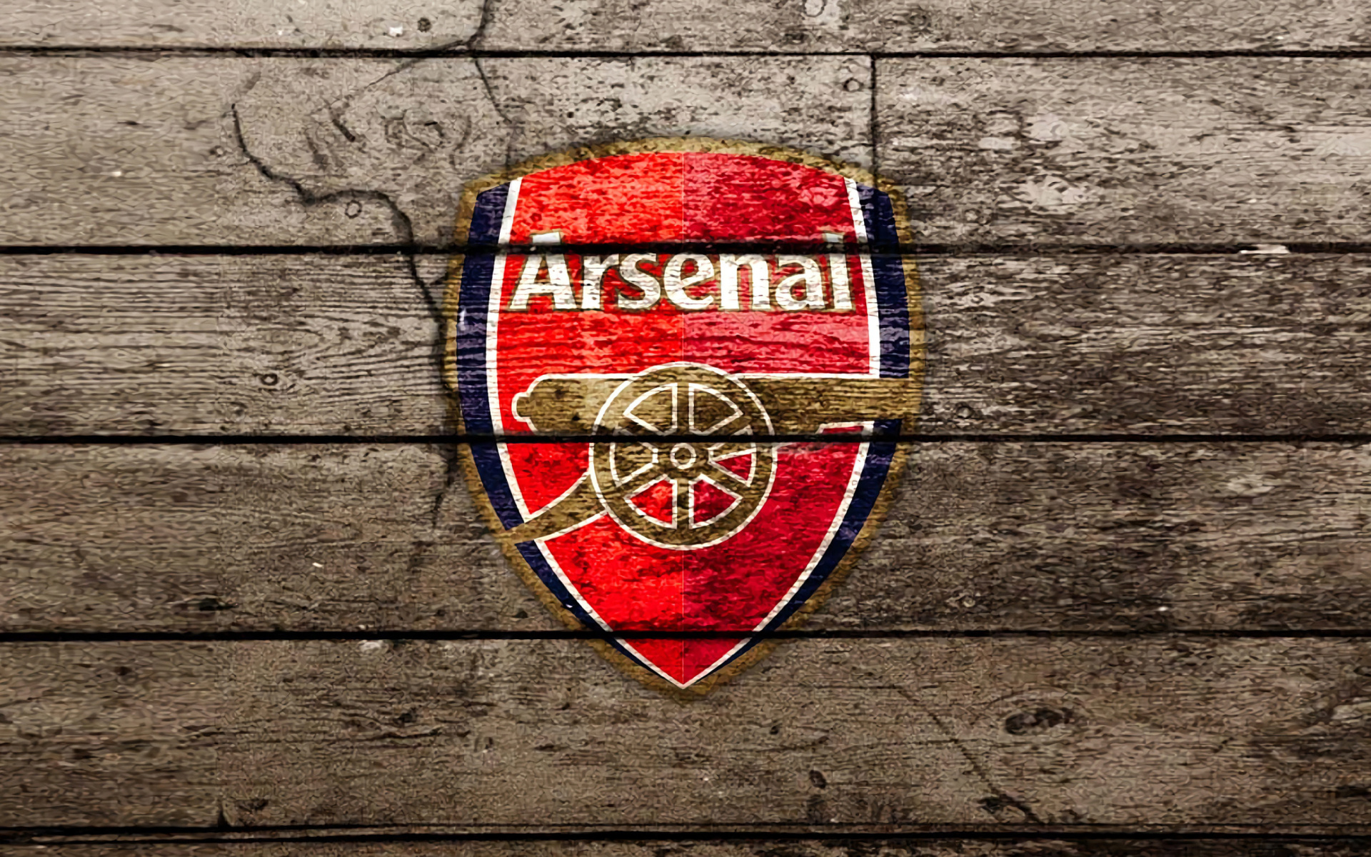 Обои Wooden Arsenal Badge 1920x1200