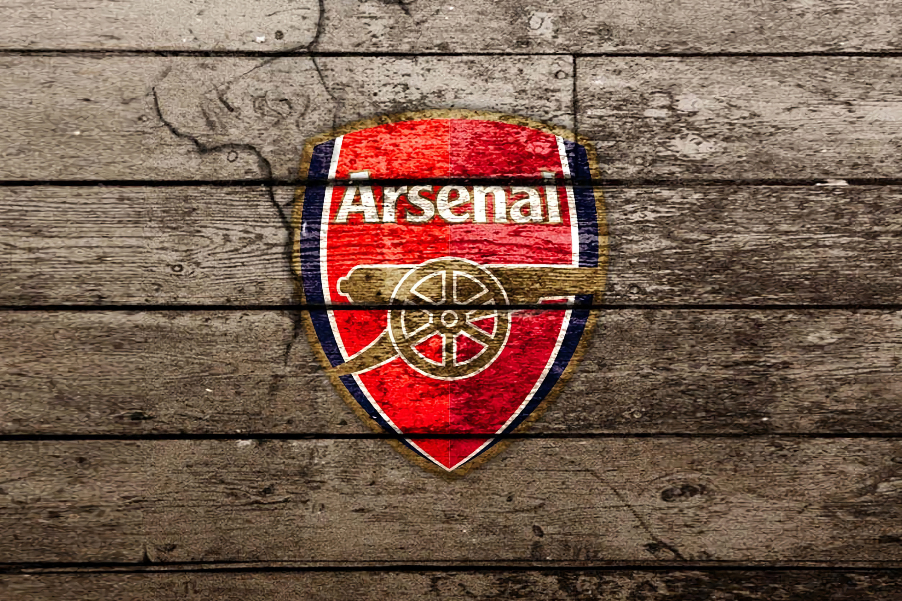 Обои Wooden Arsenal Badge 2880x1920