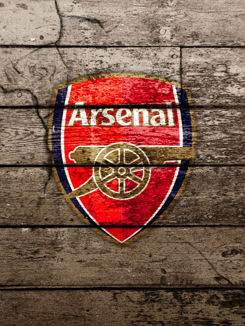 Wooden Arsenal Badge wallpaper 480x640