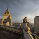 Lonely Man on Roof wallpaper 128x128