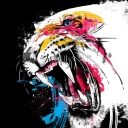 Das Tiger Colorfull Paints Wallpaper 128x128