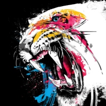 Tiger Colorfull Paints wallpaper 208x208