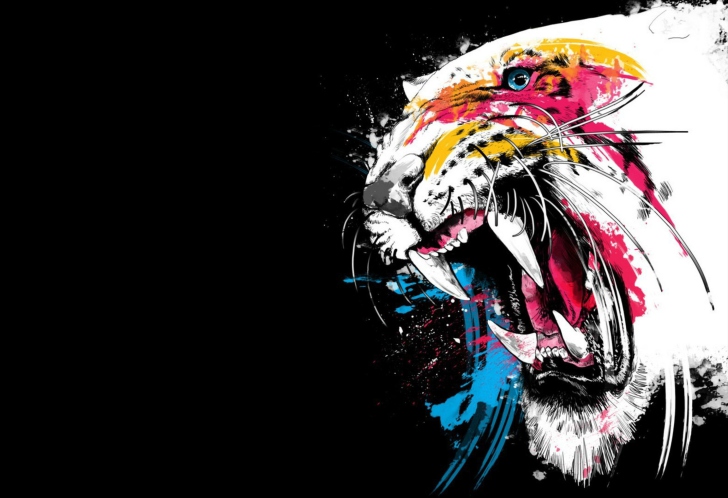 Screenshot №1 pro téma Tiger Colorfull Paints