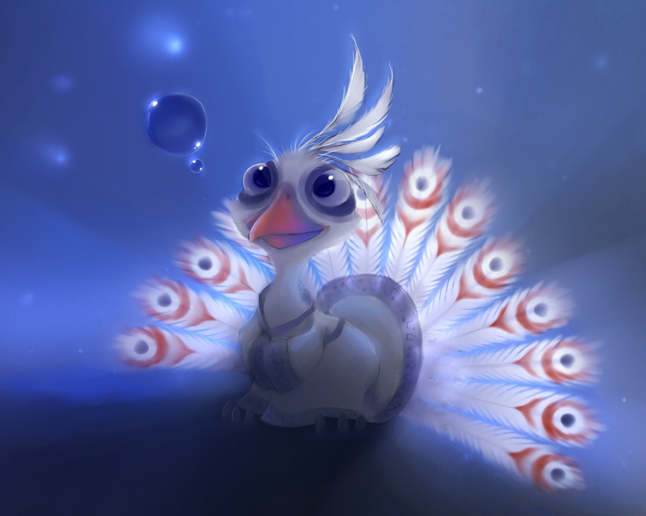 White Peacock Painting wallpaper 1280x1024