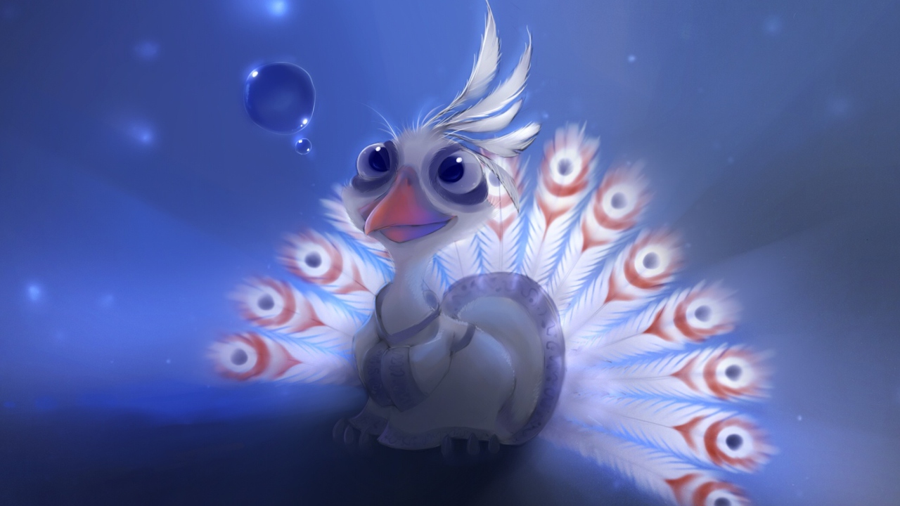 White Peacock Painting wallpaper 1280x720